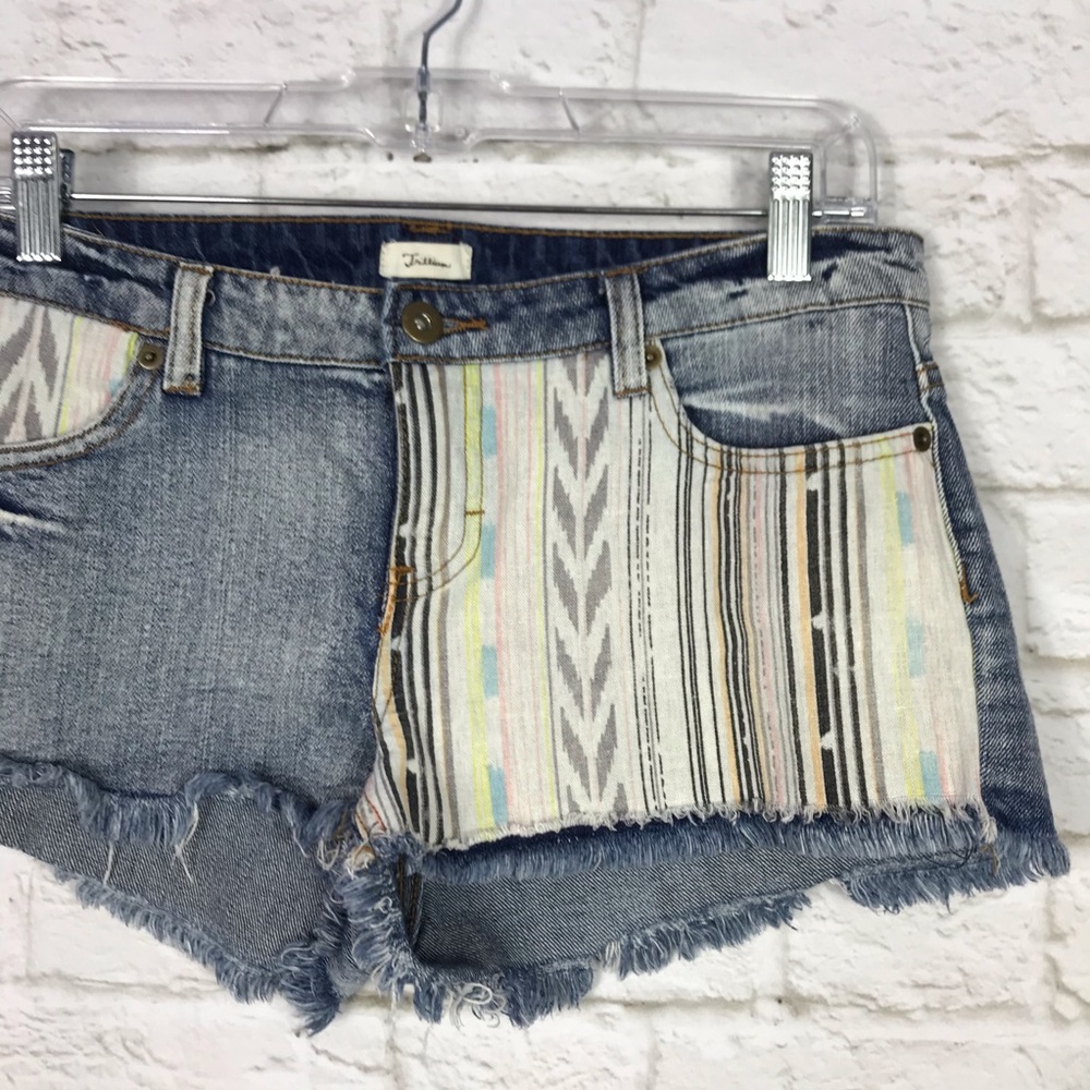 Trillium Southwestern Boho Cutoff Distressed Short - Picture 2 of 5